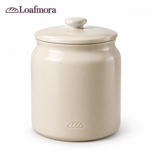 Loafmora Ceramic Sourdough Crock - A dedicated home for your daily starter ritual.