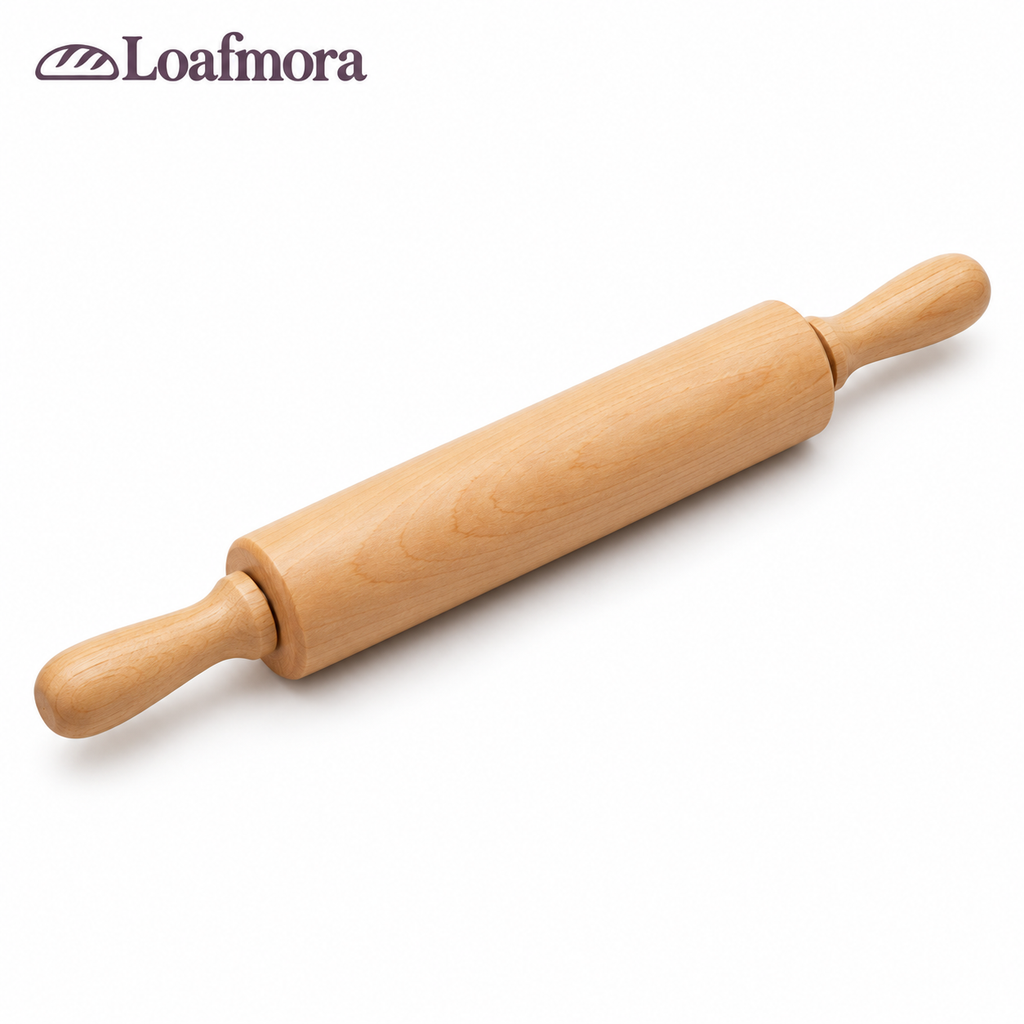 Loafmora Hardwood Rolling Pin - A broad barrel. A familiar rolling rhythm.