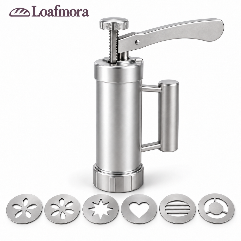 Loafmora Manual Cookie Press - Turn a simple dough into a tray of little shapes.