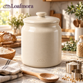 Loafmora Ceramic Sourdough Crock - A dedicated home for your daily starter ritual.