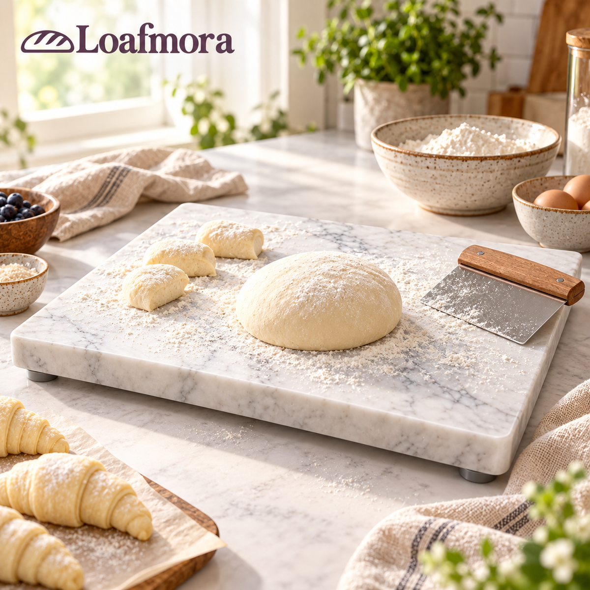 Loafmora Marble Pastry Board - Give pastry a surface of its own.