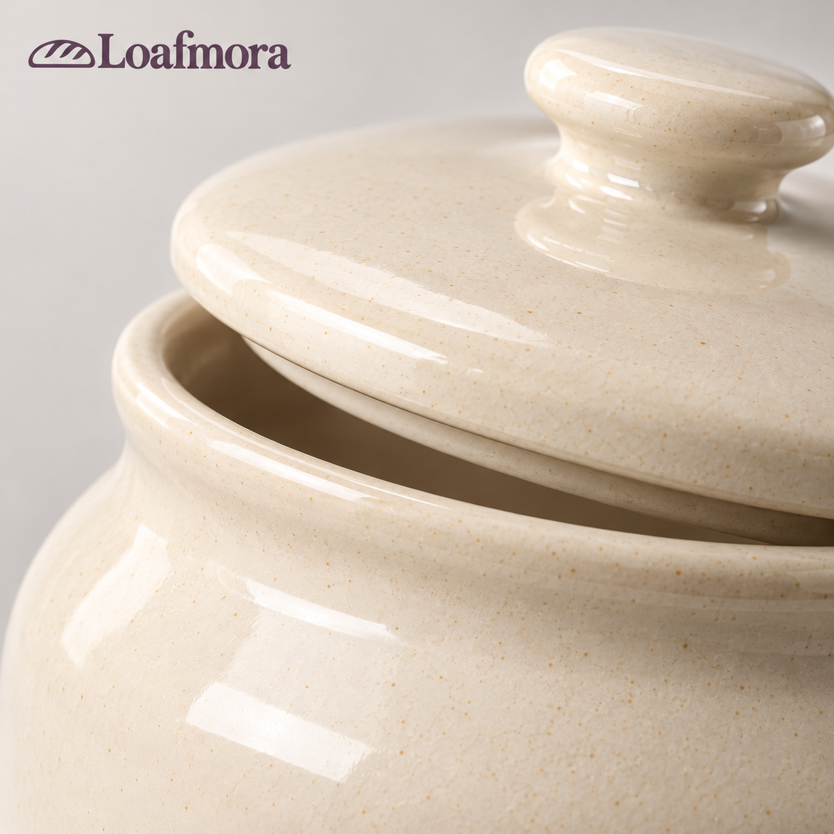 Loafmora Ceramic Sourdough Crock - A dedicated home for your daily starter ritual.