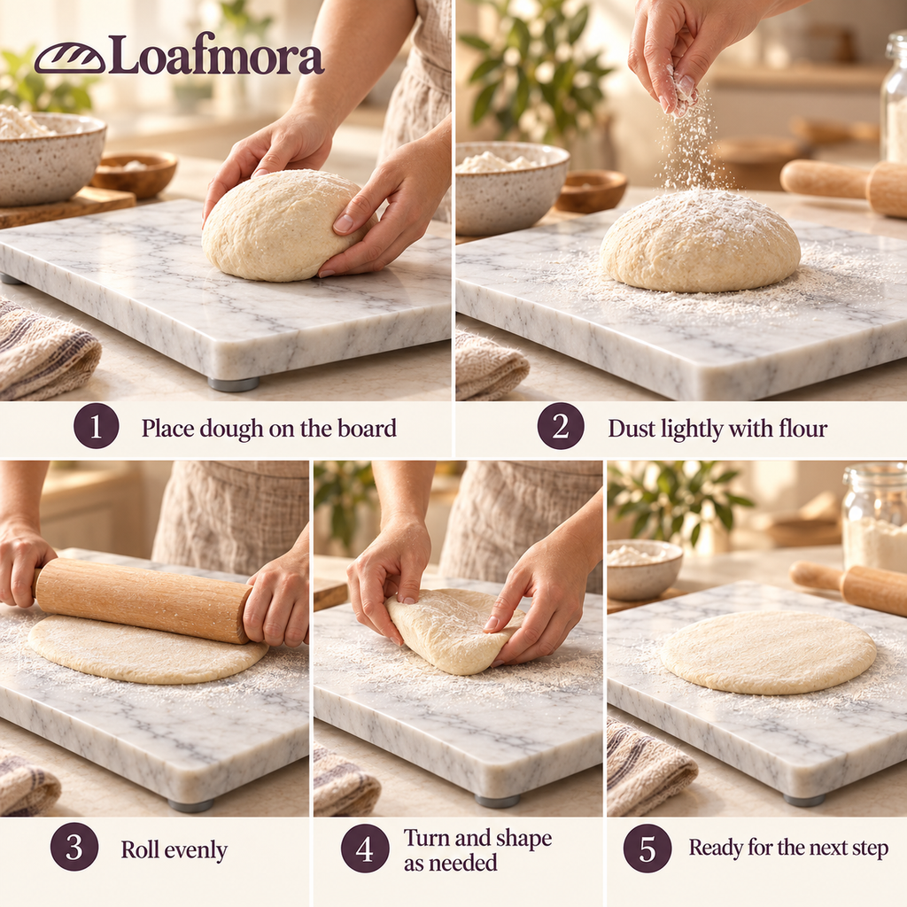 Loafmora Marble Pastry Board - Give pastry a surface of its own.