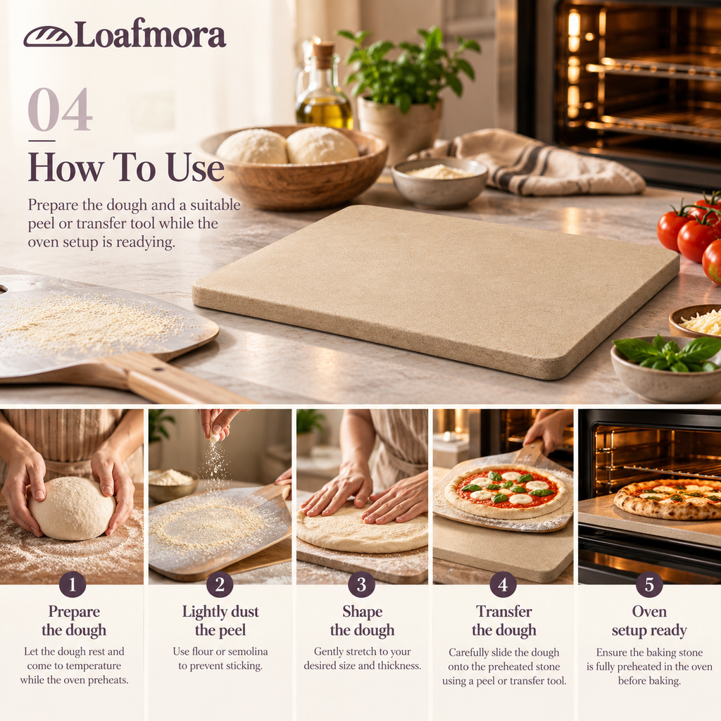 Loafmora Bread Baking Stone - A simple baking surface beneath your next loaf.