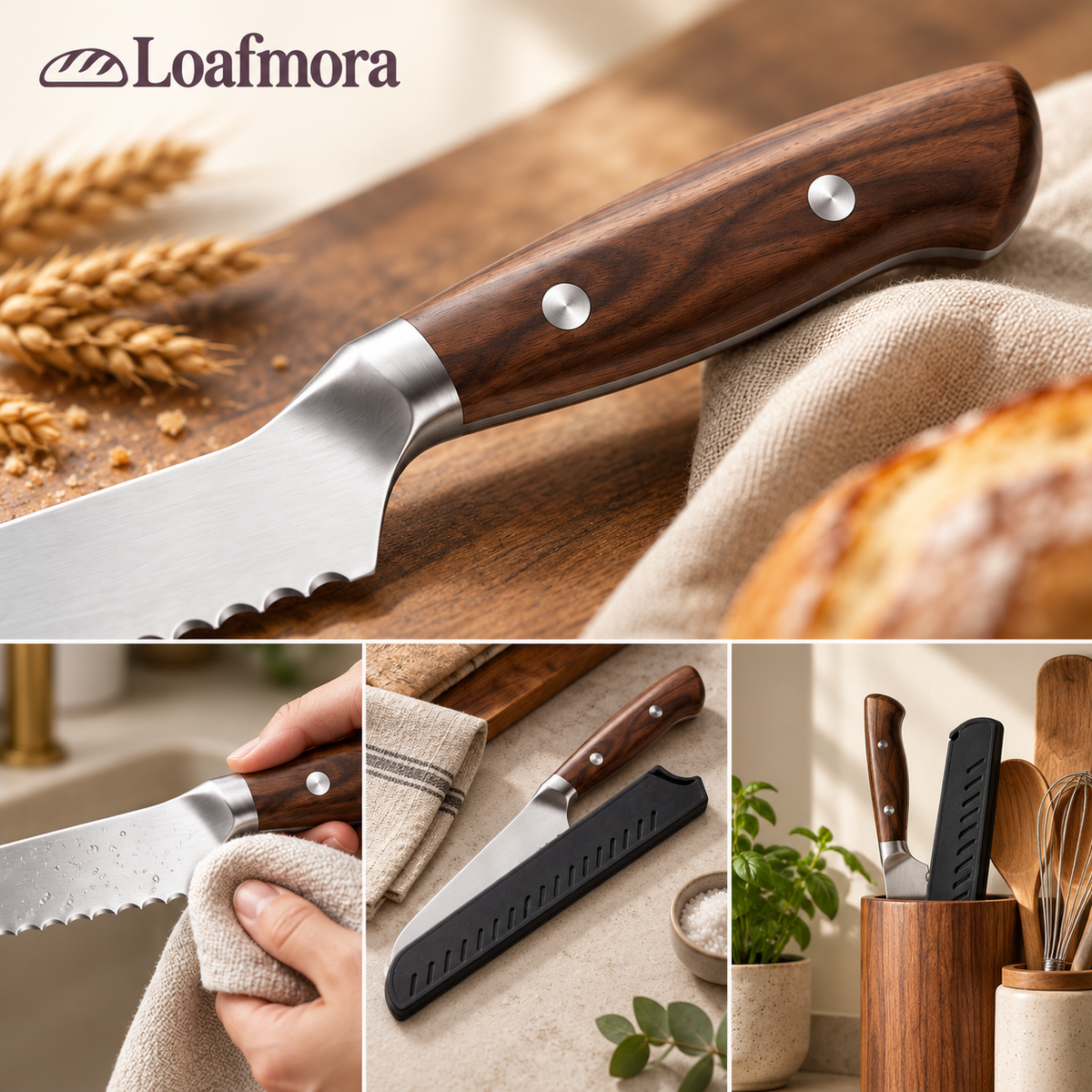 Loafmora Offset Bread Knife - Make the first slice part of the pleasure.