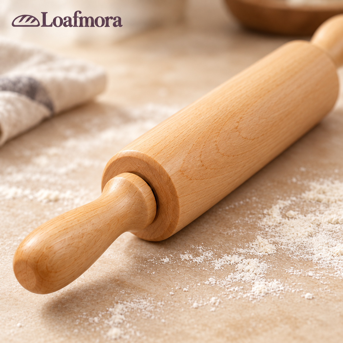 Loafmora Hardwood Rolling Pin - A broad barrel. A familiar rolling rhythm.